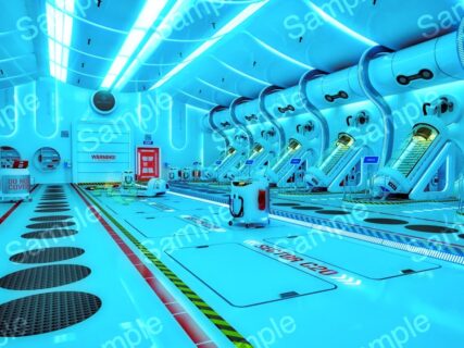 「クローン研究医療施設4枚セット」商用利用向けの近未来背景イラスト素材を追加しました。
